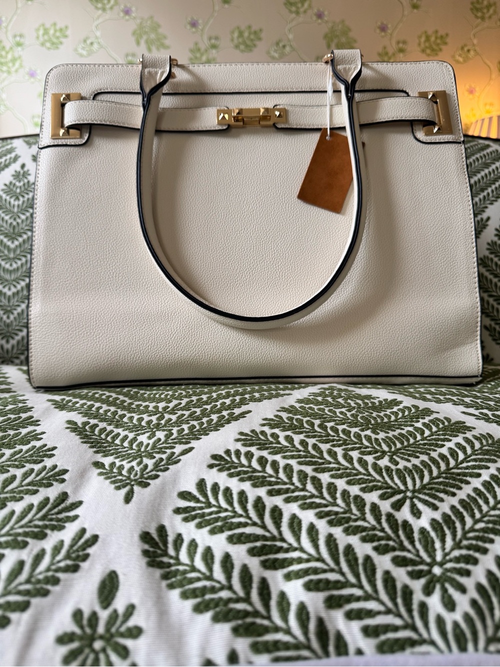 Cream Structured Small Pet Carrier